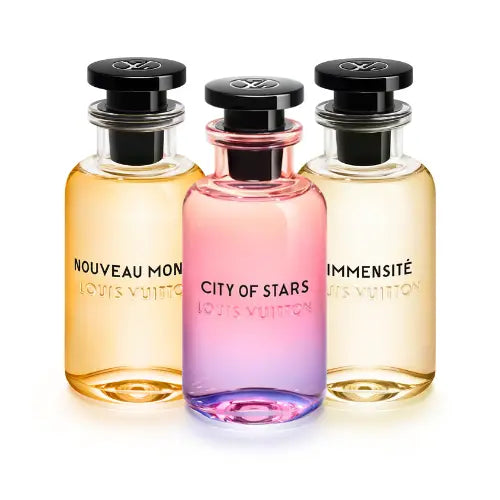 Louis Vuitton Eau de Parfum Sample Set: Nouveau Monde, City of Stars, and L'Immensité